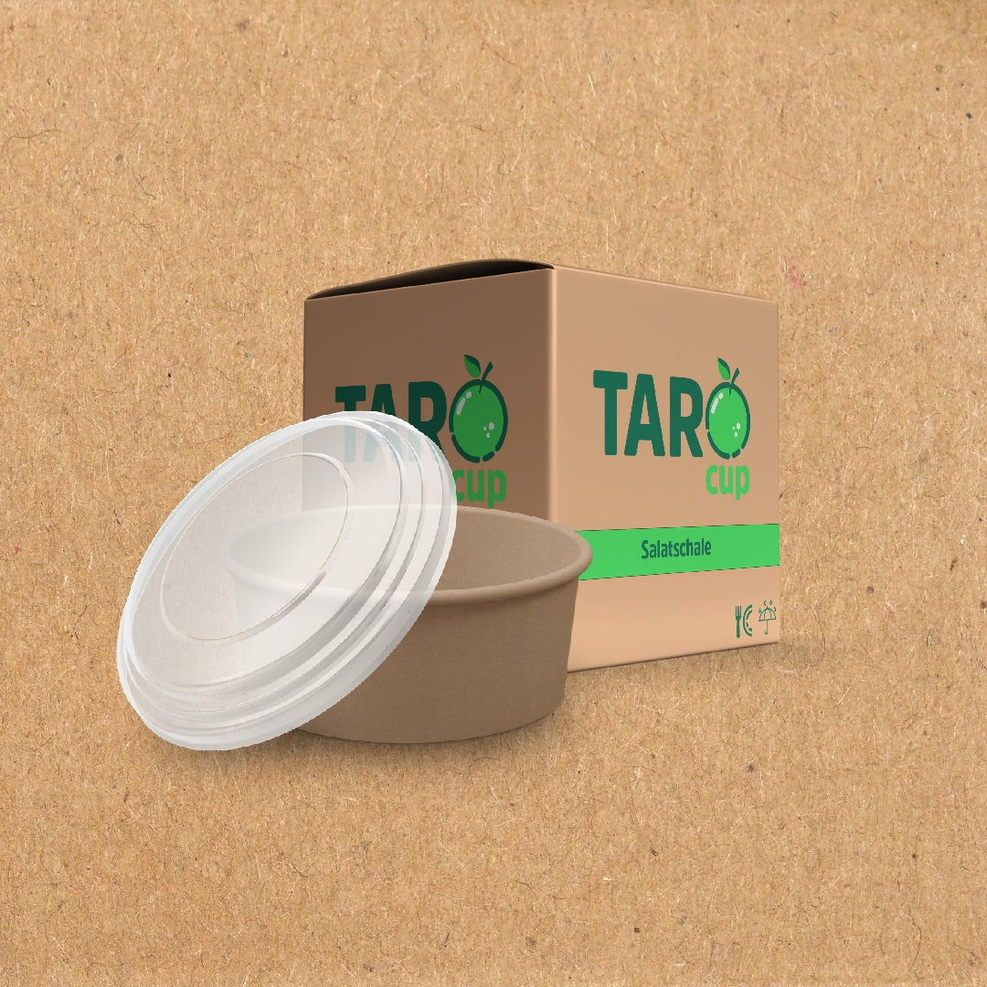 Tarocup Bio-Salatschale mit Deckel – kompostierbar, Einweg, mit Versandkarton“

