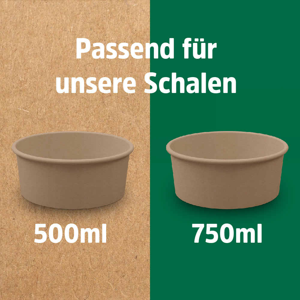Tarocup Bio-Salatschalen 500 ml und 750 ml – passend für Deckel aus PET